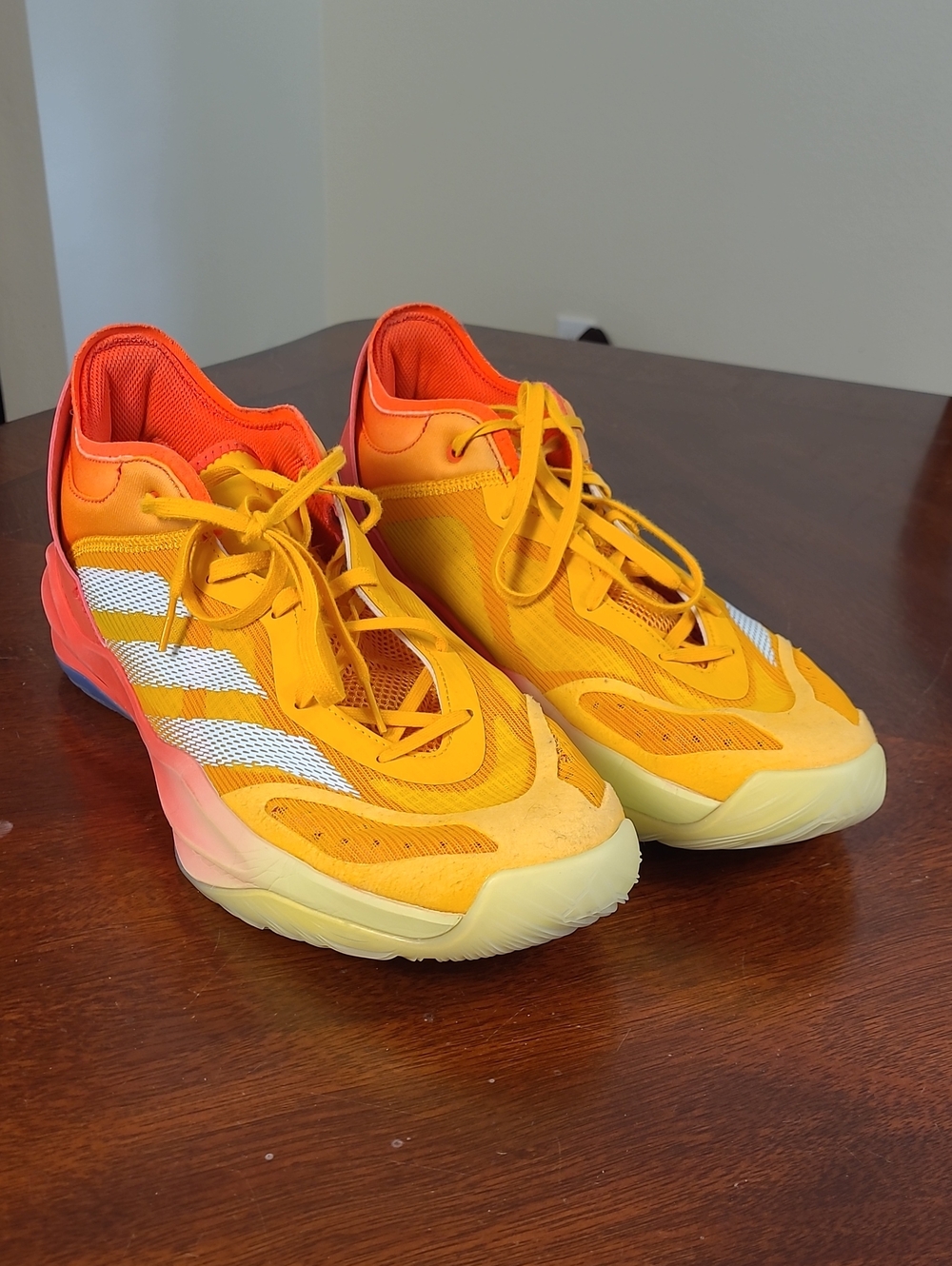 Adidas Adizero Select 2.0 Collegiate Gold Solar Red Basketball Sneakers Size 13